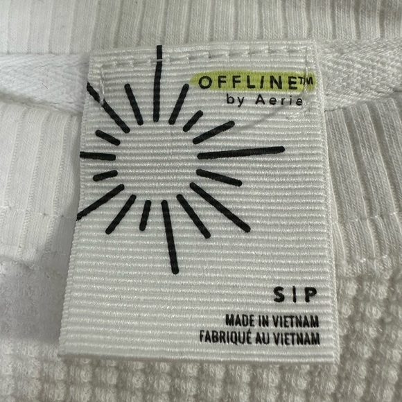 Aerie Waffle Knit White Sweater Size Small - Picture 5 of 6
